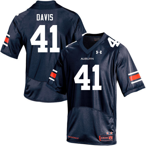 Auburn Tigers Men's Jordan Davis #41 Navy Under Armour Stitched College 2021 NCAA Authentic Football Jersey RQF1374NX